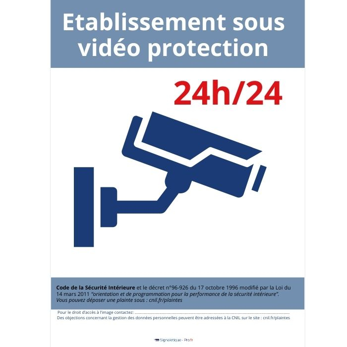 Sécurisé Établissement sous Vidéo Surveillance 24 7