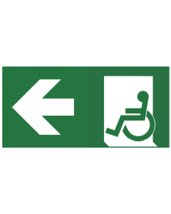 Pictogramme sortie de secours Handicapé gauche