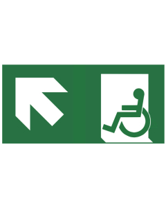Pictogramme sortie de secours Handicapé haut gauche