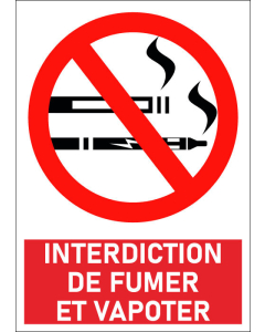 Pictogramme Interdiction de fumer et vapoter