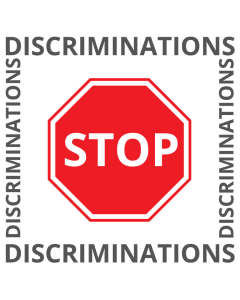 Panneau "Stop à la Discrimination" – Rejoignez le Mouvement pour l'Égalité avec un Visuel Impactant