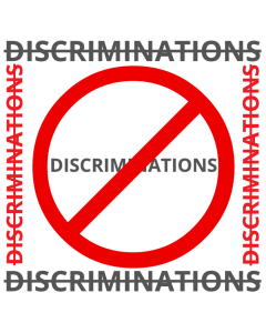 Pictogramme Discrimination au Travail – Affiche Anti-Discrimination pour un Environnement de Travail Inclusif