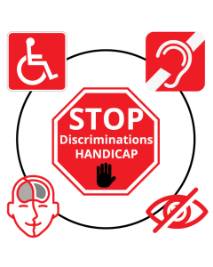 Pictogramme "STOP Discriminations HANDICAP" - Affichage Engagé pour l'Inclusion et le Respect des Personnes Handicapées