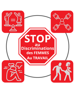 Affiche de Sensibilisation "STOP Discrimination des Femmes au Travail" – Affirmez l'Engagement Égalitaire de votre Entreprise