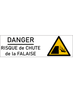Pictogramme "DANGER - Risque de Chute de la Falaise" – Signalisation de Sécurité Essentielle