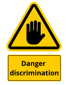 "Affiche Préventive – "Danger Discrimination au Travail" : Sensibilisation et Sécurité en Entreprise"