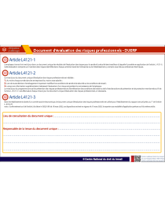 Affichage modalités d'accès au document unique d'évaluation des risques professionnels - DUERP

