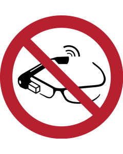 Pictogramme Utilisation de lunettes intelligentes interdite