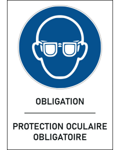 Panneau  Protection oculaire obligatoire