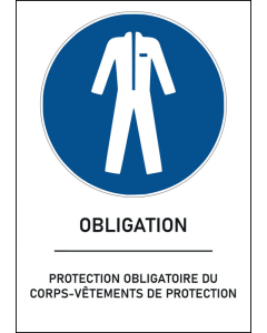 Panneau Protection obligatoire du corps vêtements de protection