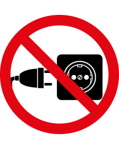 Pictogramme Utilisation de la prise électrique 1 interdite