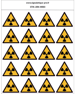 Panneau Matières radioactives ou radiations ionisantes 20N