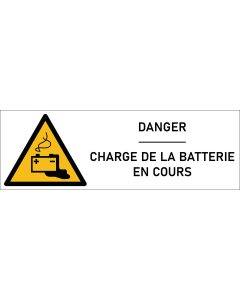 Signalétique danger charge-de la batterie en cours