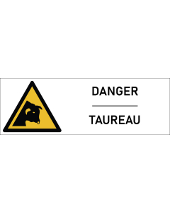 Signalétique danger taureau