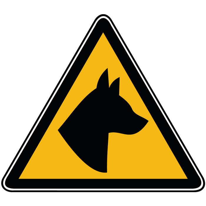 Panneau danger chien de garde - Sticker Communication