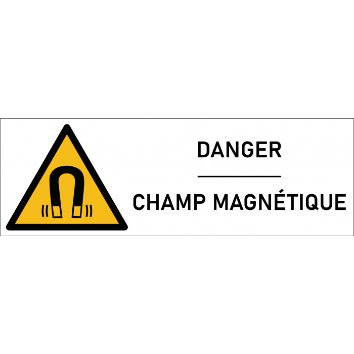 Autocollant Panneau Danger Champ Magnétique