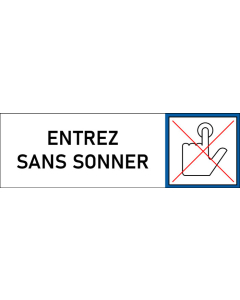 Plaque de porte classique Entez sans sonner