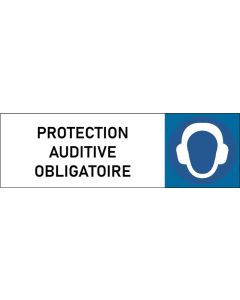 Plaque de porte classique Protection auditive obligatoire