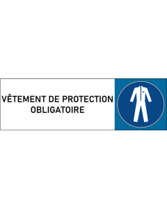 Plaque de porte classique Vêtement de protection obligatoire