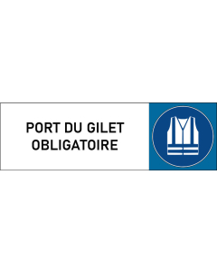 Plaque de porte classique Port du gilet obligatoire