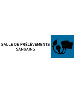 Plaque de porte classique Salle de prélèvements sangains