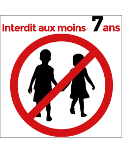 Pictogramme interdit aux moins 7 ans
