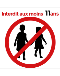 Pictogramme interdit aux moins 1 ans