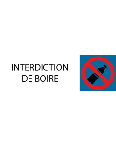 Plaque de porte classique Interdiction de boire