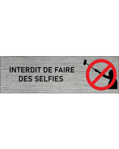 Plaque de porte Interdit de faire des Selfies