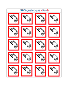 20 Autocollants Pictogramme Danger Corrosif - Conformité et Protection Visuelle