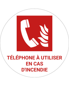 Panneau pictogramme Téléphone à utiliser en cas d'incendie