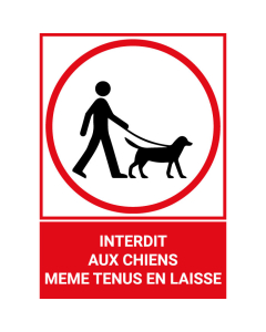 Pictogramme Défense d'amener des chiens même tenus en laisse