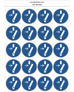Autocollants Débrancher avant d'effectuer une activité de maintenance ou une réparation - M021 norme iso 7010 – par Lot de 20
