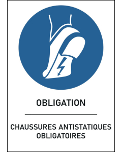 Panneau Chaussures antistatiques obligatoires