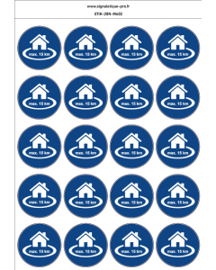 Autocollants  Restriction de circulation de 15 km autour du domicile - M402 norme iso 7010 – par Lot de 20