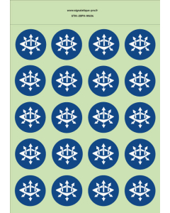 Autocollants photoluminescents  Dispositif de circulation d'air obligatoire  - M404  norme iso 7010 – par Lot de 20
