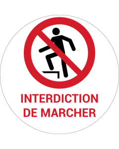 Panneau pictogramme Interdiction de marcher sur la surface
