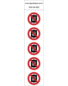 Panneau Ne pas utiliser cet ascenseur pour des personnes 5N