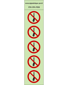 Autocollants photoluminescents Ne pas faire de nœuds avec la corde 5ph