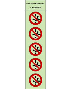 Autocollants photoluminescents Ne pas modifier la position de l’interrupteur 5Ph