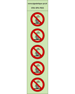 Autocollants photoluminescents Ne pas utiliser pour rectification humide 5Ph