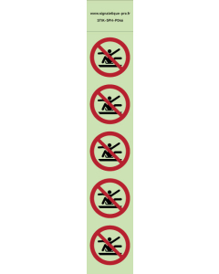 Autocollants photoluminescents  Ne pas s’étirer hors de la luge  - P046  norme iso 7010 – par Lot de 5