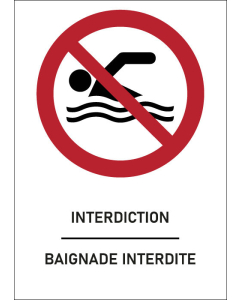 Panneau Baignade interdite