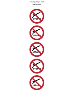 Autocollants Ne pas plonger - P052 norme iso 7010 – par Lot de 5