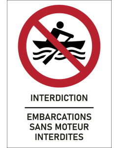 Panneau Embarcations sans moteur interdites