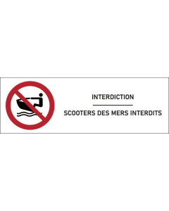 Signalétique Scooters des mers interdits 