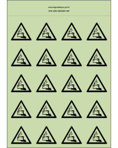 Panneau Autocollants photoluminescents Danger batterie – 20Ph