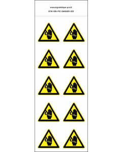 Panneau Autocollants Danger électrocution des mains – 10N