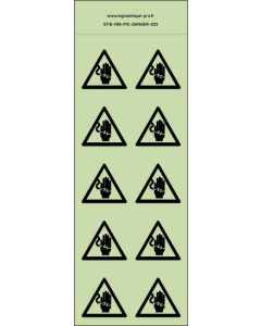 Panneau Autocollants photoluminescents Danger électrocution des mains –  10Ph