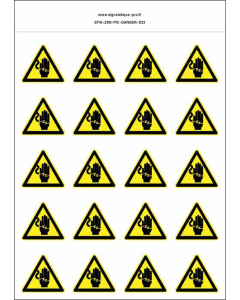 Panneau Autocollants Danger électrocution des mains – 20N